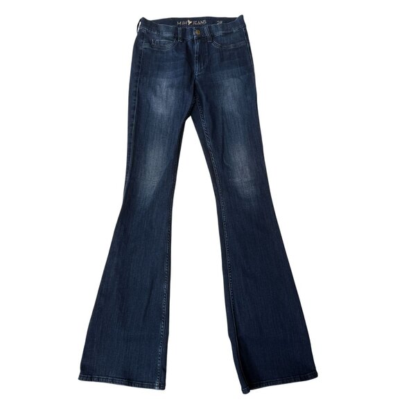 MiH Jeans Skinny Marrakesh Dark Wash Flare Jeans Size 28 Mid Rise Stretch Denim - Picture 1 of 6
